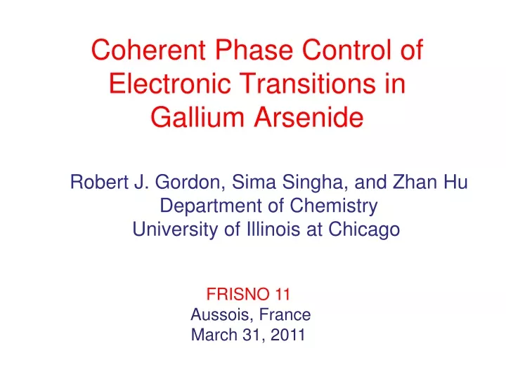 coherent phase control of electronic transitions in gallium arsenide