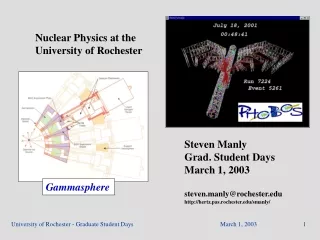 Nuclear Physics at the  University of Rochester