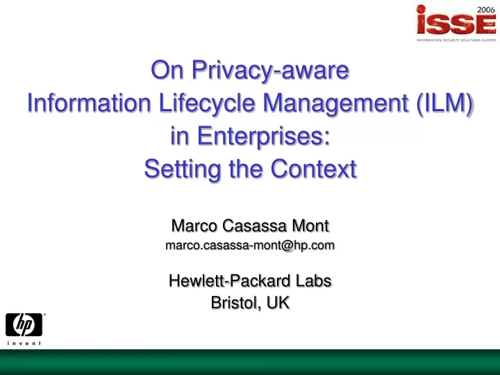 on privacy aware information lifecycle management