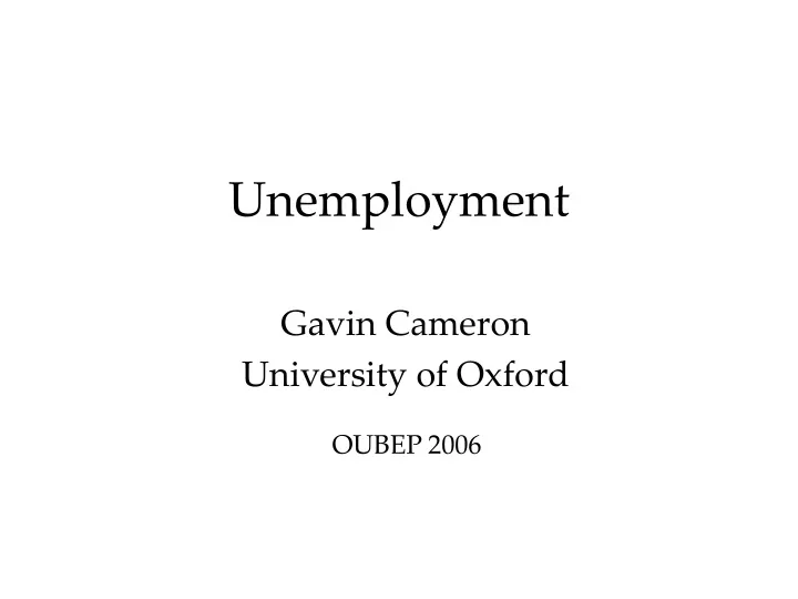 unemployment