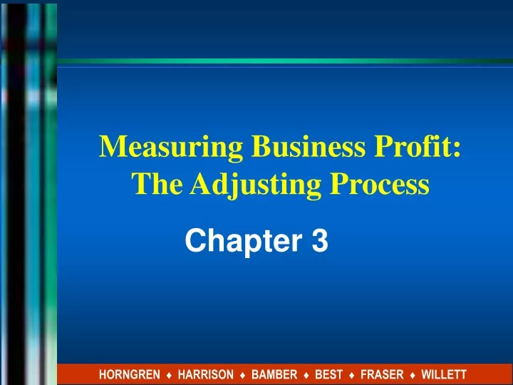 measuring business profit the adjusting process