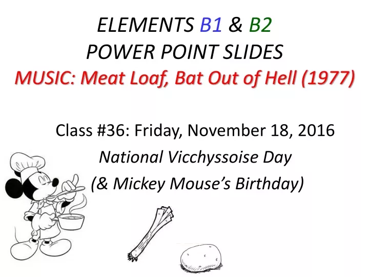 elements b1 b2 power point slides music meat loaf bat out of hell 1977