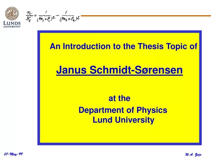 an introduction to the thesis topic of janus