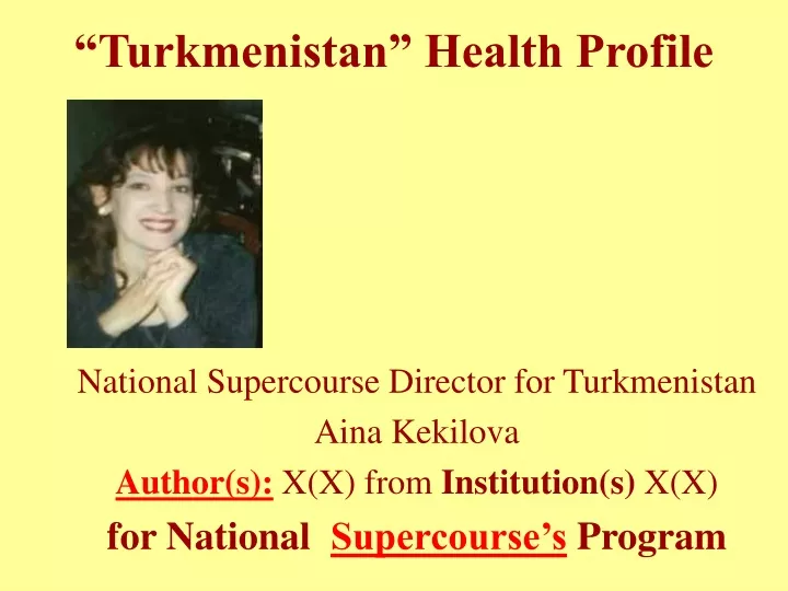 turkmenistan health profile