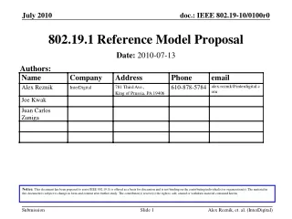 802.19.1 Reference Model Proposal
