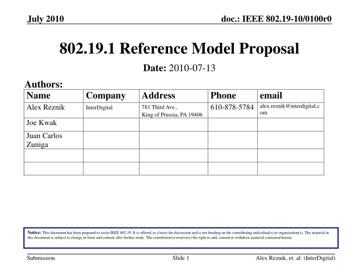 802 19 1 reference model proposal