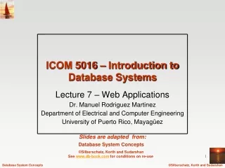 ICOM 5016 – Introduction to  Database Systems