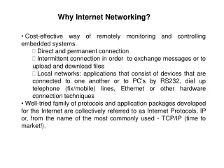 Why Internet Networking?