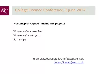 College Finance Conference, 3 June 2014