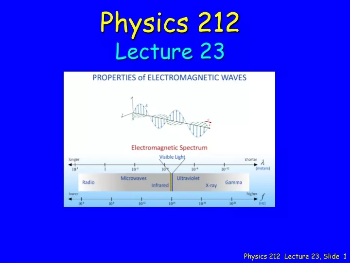 physics 212 lecture 23