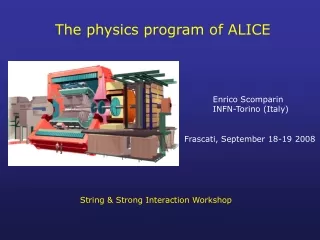 The physics program of ALICE