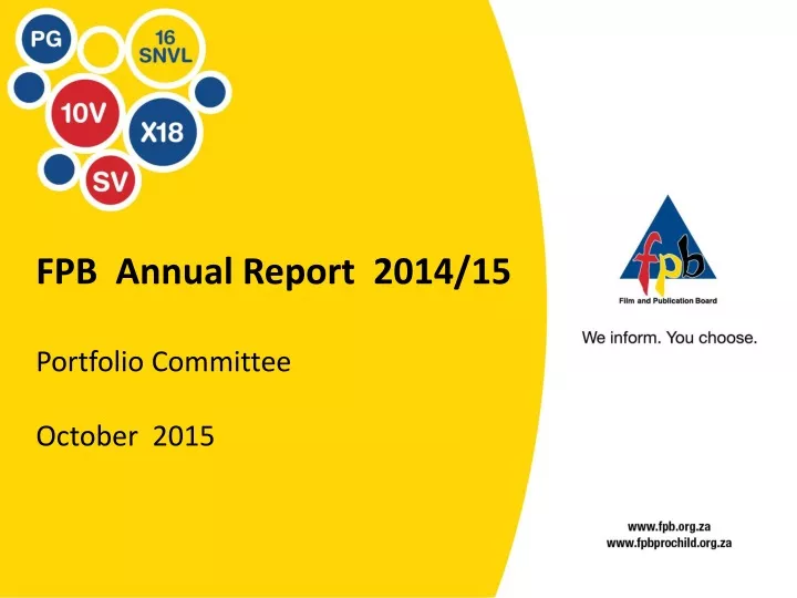 fpb annual report 2014 15 portfolio committee october 2015
