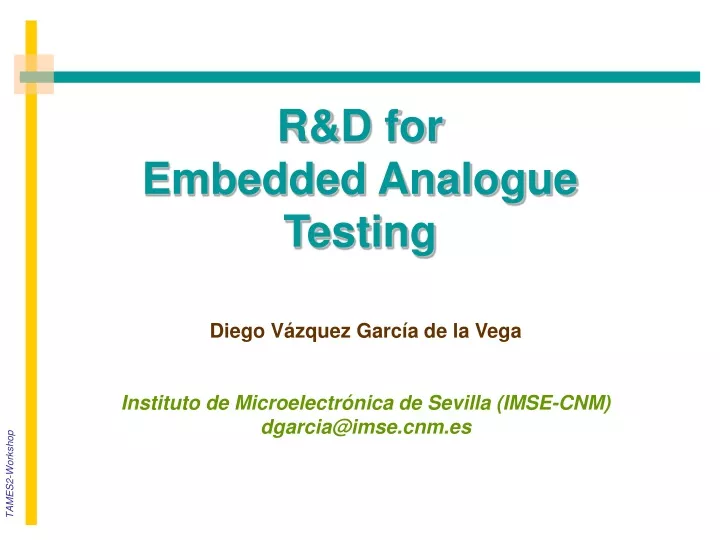r d for embedded analogue testing