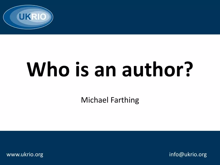 who is an author