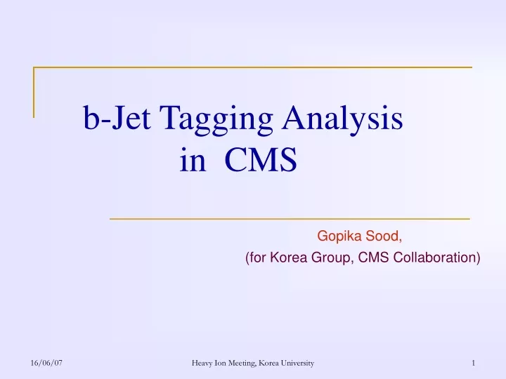 b jet tagging analysis in cms