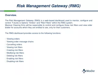 Risk Management Gateway (RMG)