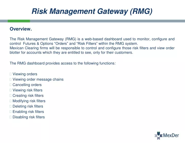 risk management gateway rmg