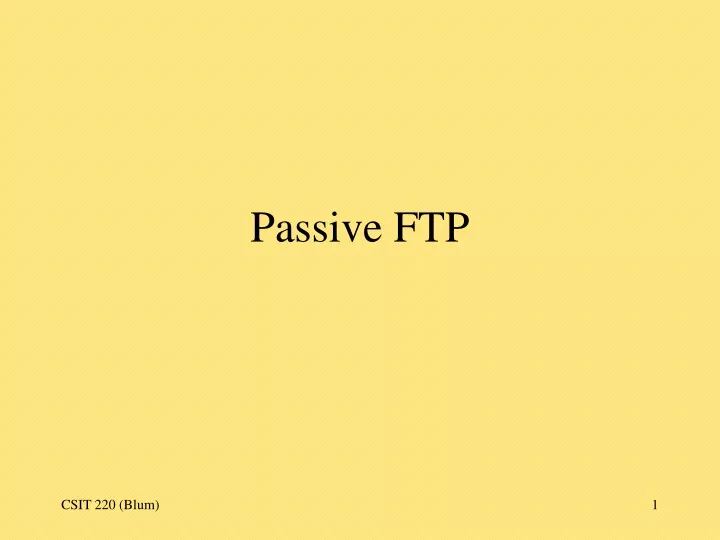 passive ftp
