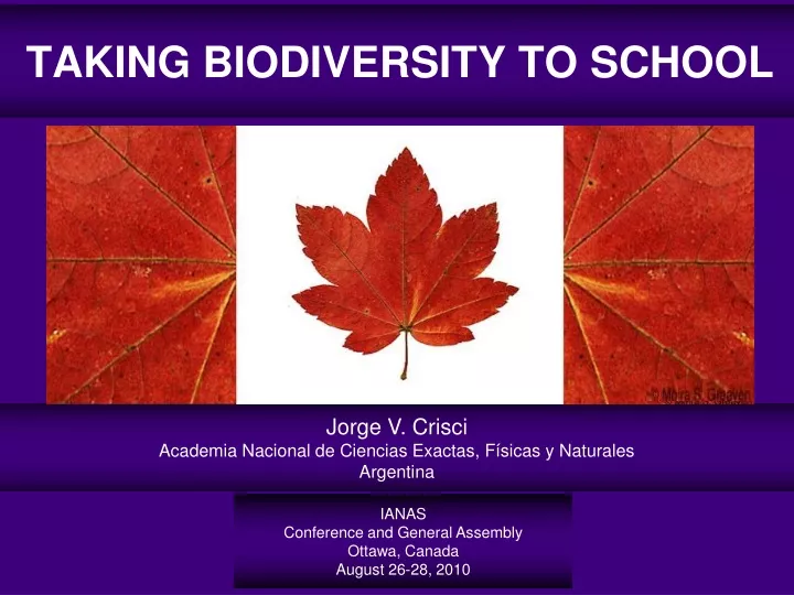 taking biodiversity to school