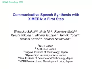 Communicative Speech Synthesis with XIMERA: a First Step