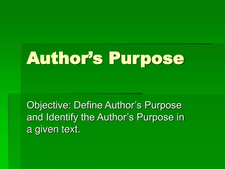 author s purpose