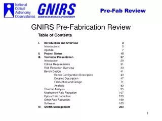 GNIRS Pre-Fabrication Review