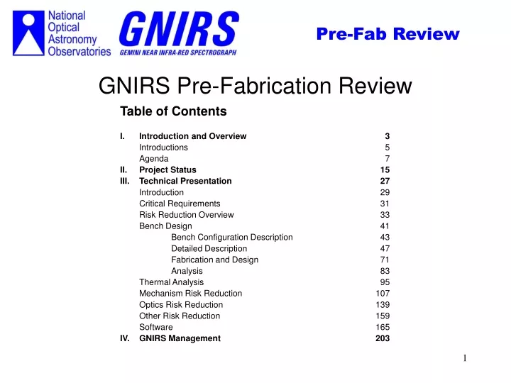 gnirs pre fabrication review