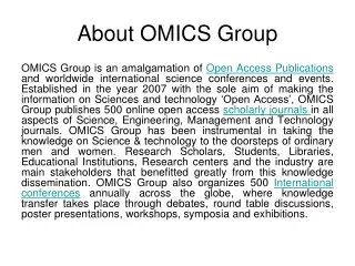 About OMICS Group