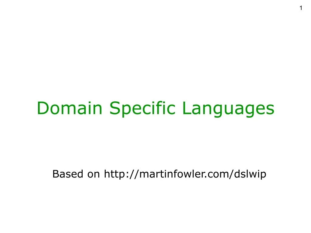PPT - Domain Specific Languages PowerPoint Presentation, free download ...