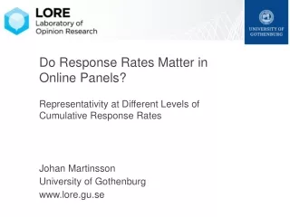Do Response Rates Matter in Online Panels?