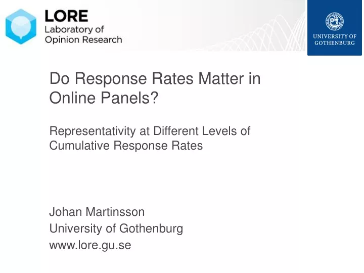 do response rates matter in online panels