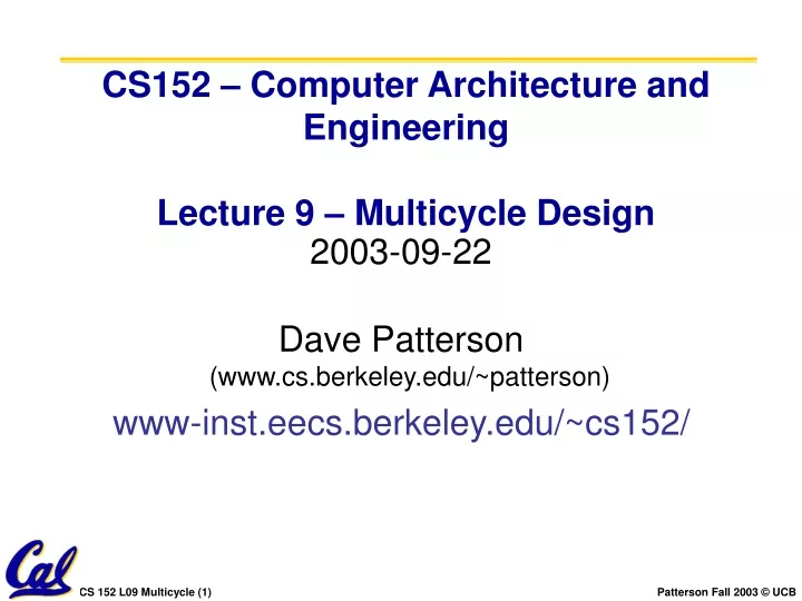 cs152 computer architecture and engineering