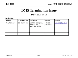 DMS Termination Issue