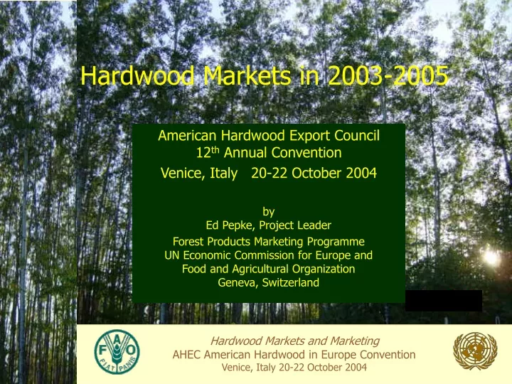 hardwood markets in 2003 2005
