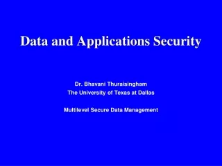 Data and Applications Security