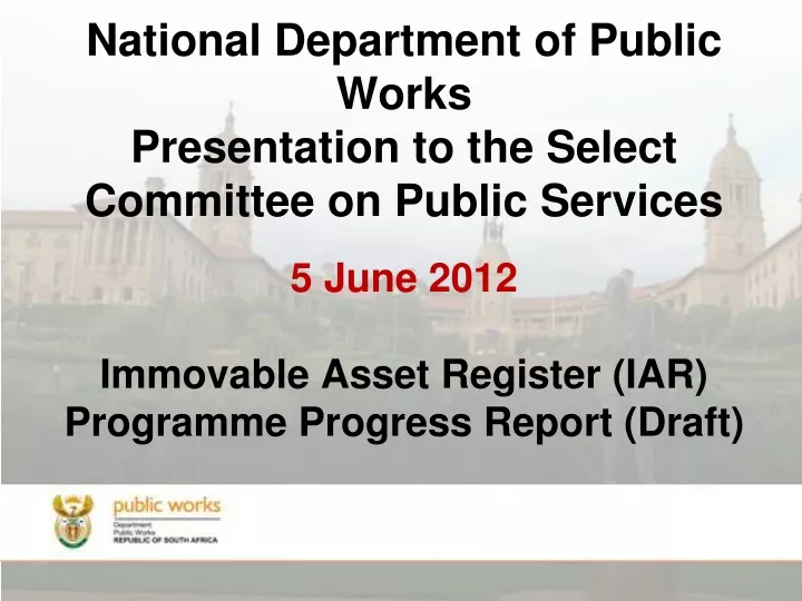 national department of public works presentation