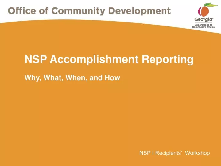 nsp accomplishment reporting