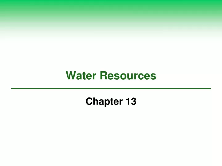 water resources