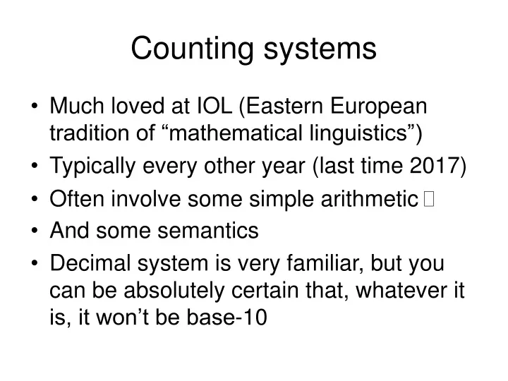 counting systems