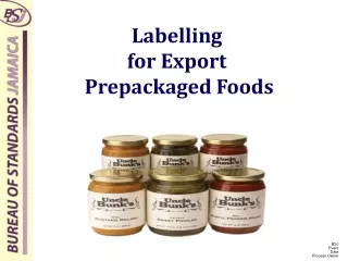 Labelling  for Export   Prepackaged Foods