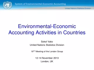 Environmental-Economic Accounting Activities in Countries