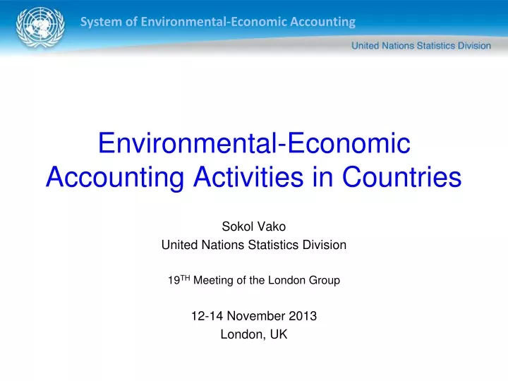 environmental economic accounting activities in countries