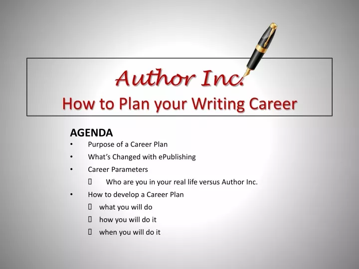 author inc how to plan your writing career