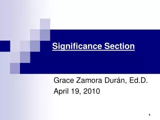 Significance Section