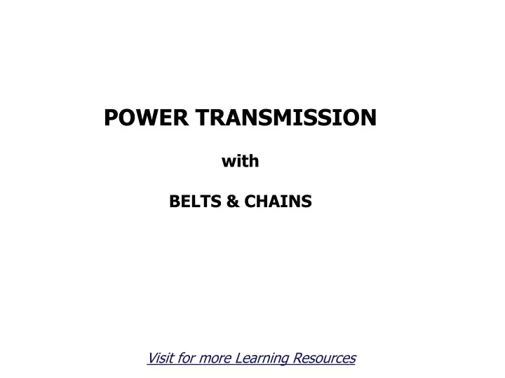 power transmission with belts chains