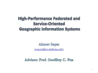 High-Performance Federated and  Service-Oriented  Geographic Information Systems