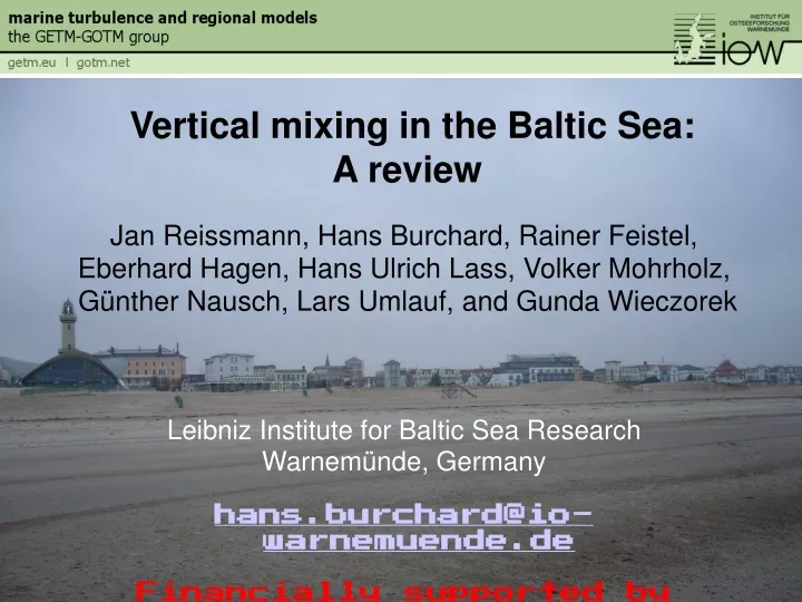 vertical mixing in the baltic sea a review