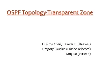 OSPF Topology-Transparent Zone