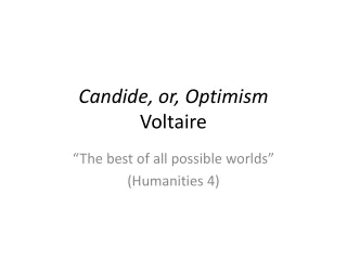Candide, or, Optimism Voltaire
