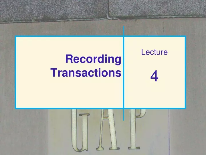 recording transactions